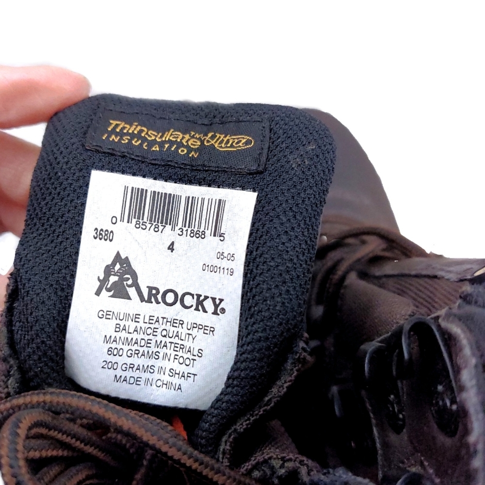 Rocky Sport 600g Insulated Waterproof Leather Lace Up Boots Men 4 Women 6 New! - Picture 4 of 8